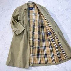 バーバリー ステンカラーコート トレンチコートノバチェック コットン カーキ L