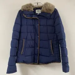 OLD NAVY ファー襟付き　キルティングジャケット　 ネイビー　M