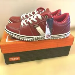 新品　エドウィン EDWIN ヴィンテージ加工 赤 ローカットスニーカーのサムネイル