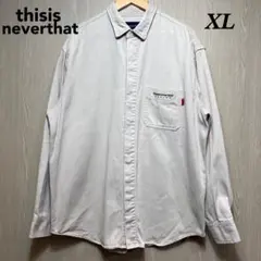 thisisneverthat 長袖襯衫 XL 米色 刺繡Logo
