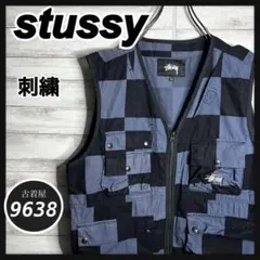 【入手困難!!】ステューシー ✈︎ワークベスト 刺繍ロゴ ゆるだぼ チェック