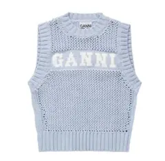 GANNI ニットベスト Mライトブルーのサムネイル