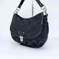 COACH ショルダーバッグ ワンショルダー シグネチャー フラップ 黒
