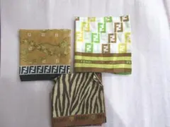 ３枚セット　FENDI フェンディ　ハンカチ　未使用～USED美品