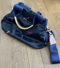 レア aoneco 2way ショルダー トートバッグ 花柄 鳥柄 猫足 黒 - メルカリ