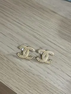 新品】CHANEL ココマーク フープピアス ゴールドカラー ストーン(ペア