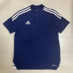 adidas ヘンリーネック Tシャツ ネイビー　ジュニア