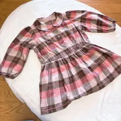 familiar チェック柄ワンピース 80