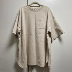 アイボリー 生成りオーバーサイズTシャツ