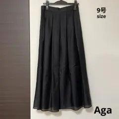 Aga ロングスカート フレアスカート 黒 ヤマダヤのサムネイル