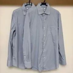 【2枚セット】ユニクロ スーパーノンアイロンスリムシャツ/セミワイド L