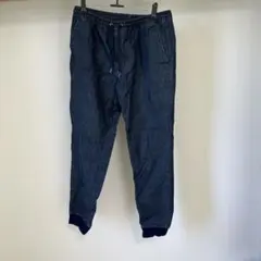 GU デニム風ジョガーパンツ ダークブルー