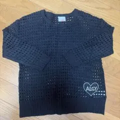 ALGY メッシュ編みセーター 130サイズ ブラック