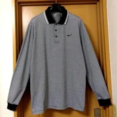 ナイキ ゴルフ ストレッチ 長袖 ボーダー ポロシャツ ビッグサイズ