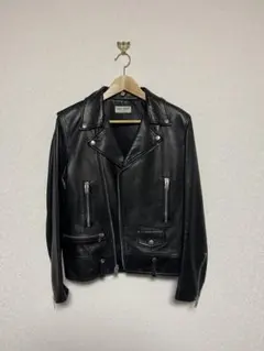 SAINT LAURENT ブラックレザーシングルライダース SAINT LAURENT ブラックレザーシングルライダース