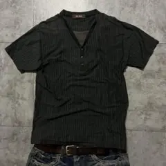 00s archive grunge henley gray tee y2kのサムネイル