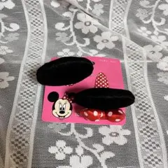 ミニー ヘアパッチン ヘアクリップ 水玉リボン