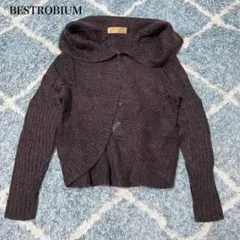 デンドロビウム ニットカーディガン(38) モヘヤ混 ショールカラー きれいめ