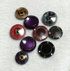 326）ラメ入りレトロボタン9個セット