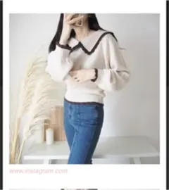 新品タグ付き　襟付きニット