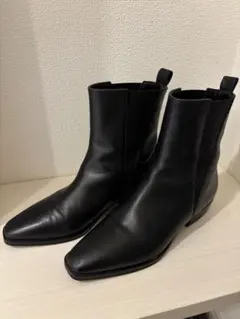 ブラック サイドゴアブーツ レザー