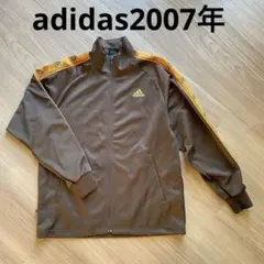 adidas トラックジャケット ブラウン×マスタード ロゴテープ 2007年製