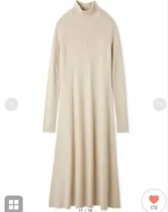 MilaOwen　ミラオゥーエンお上品リブニットフレアワンピース　3シーズン対応