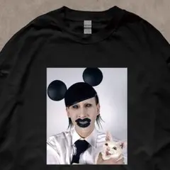マリリン マンソン ミッキー 猫 フォトプリント 長袖 Tシャツ ロンT Lのサムネイル