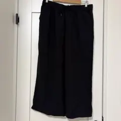 3L ワイドパンツ ブラック ウエストゴム 楽ちん ゆったり 大きい　ガウチョ