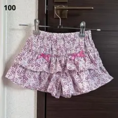29 BeBe 花柄 フリル キュロット スカート ピンク100㎝のサムネイル