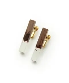 nooca 折木 角棒 ピアス 2個セット ウォルナット