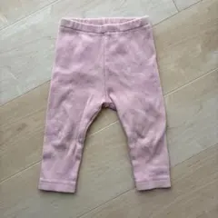 UNIQLO 80cm ピンクリブ編みレギンス パンツ
