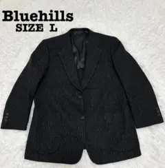 【渋い織生地】テーラードジャケット L ダークグレーbluehills[452]