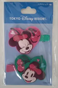 ミニーマウス、ミッキーマウス　ヘアクリップ