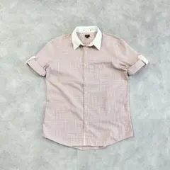 00s Y2K Paul Smithマイクロチェックロールアップシャツ メンズLのサムネイル