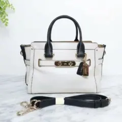 美品☆COACH スワッガー20 ウィローフローラル 2wayチェーンショルダー 