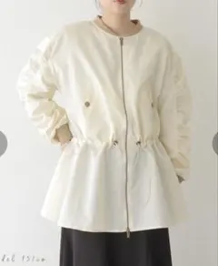 ペプラムデザイン MA-1 ブルゾンジャケット　ミリタリーペプラムジャケット