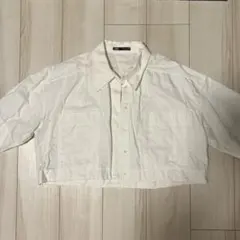 ZARA ホワイト クロップド デニムシャツ 半袖