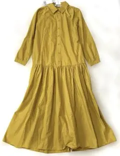 ✨[極美品]ZARAシャツワンピース Mサイズ マスタードカラー