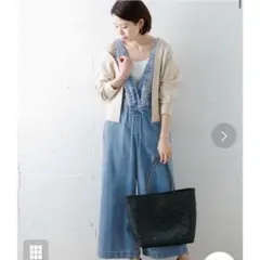 【極美品】アーバンリサーチサニーレーベル　クロス刺繍 デニムサロペット