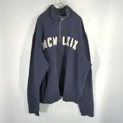 GAP　ハーフジップスウェット　オーバーサイズ　ゆったり　ネイビー　古着のサムネイル