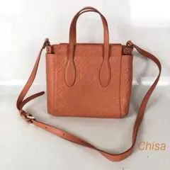 GHERARDINI ゲラルディーニ 2way ハンドバッグ オレンジ