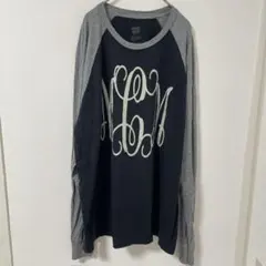 ヘインズ 長袖Tシャツ 丸首 ラグラン プリント XL 黒 灰 綿 街着のサムネイル