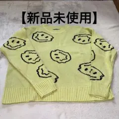 【新品未着用】SHEIN スマイル柄 ニット セーター 長袖 Lサイズ