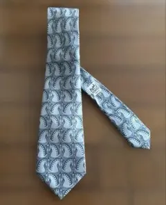 HERMES シャーク柄 ネクタイ シルクライトブルー