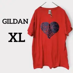 GILDAN 【XL】Tシャツ ハート バスケットボール
