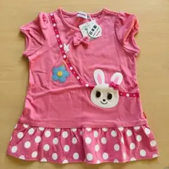 新品タグ付】ミキハウス うさこ 花モチーフ トップス 110 日本製 