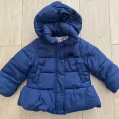 ネイビー フード付きジャケット 90 花柄　アカチャンホンポ　アウター　女の子