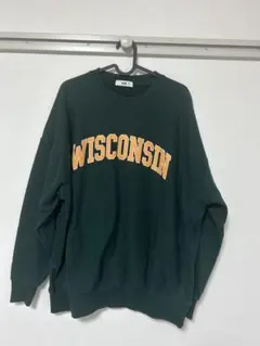 本日のみ★WEGO WISCONSIN カレッジロゴ スウェット グリーン M