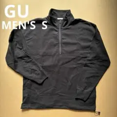 【美品】GU ハーフジップ トップス カットソー スウェット　ジーユー 黒